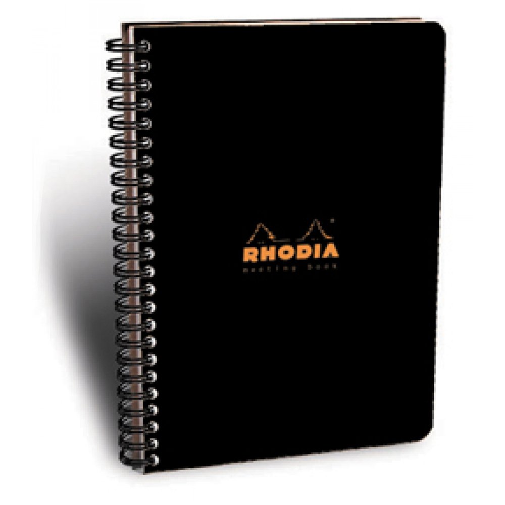 RhodiaWirebound Meeting Book, A4+, Pre-Printed - Black