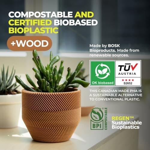 Image of Regen PHA 3D Printer Filament - Wood Filled, 2X Stronger Than PLA, Biodegradable Biobased Plastic, for Technical Parts, Home Accessories & Decor - Wood, Made in Canada