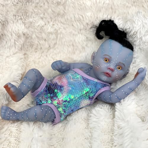 Aniiyy Muñecas de bebé recién nacido de 12 pulgadas que se ven reales de vinilo de cuerpo completo Avatar Reborn Dolls Rooted Hair Realista, muñeca recién nacida