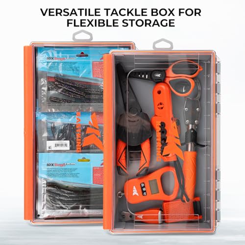 Image of KastKing HyperSeal Waterproof Tackle Box, 3700 Deep Tackle Trays, Fishing Tackle Box Organizer With Exterior Stickers, Fishing Gear & Fishing Accessories Storage, 1 Pack No Compartment