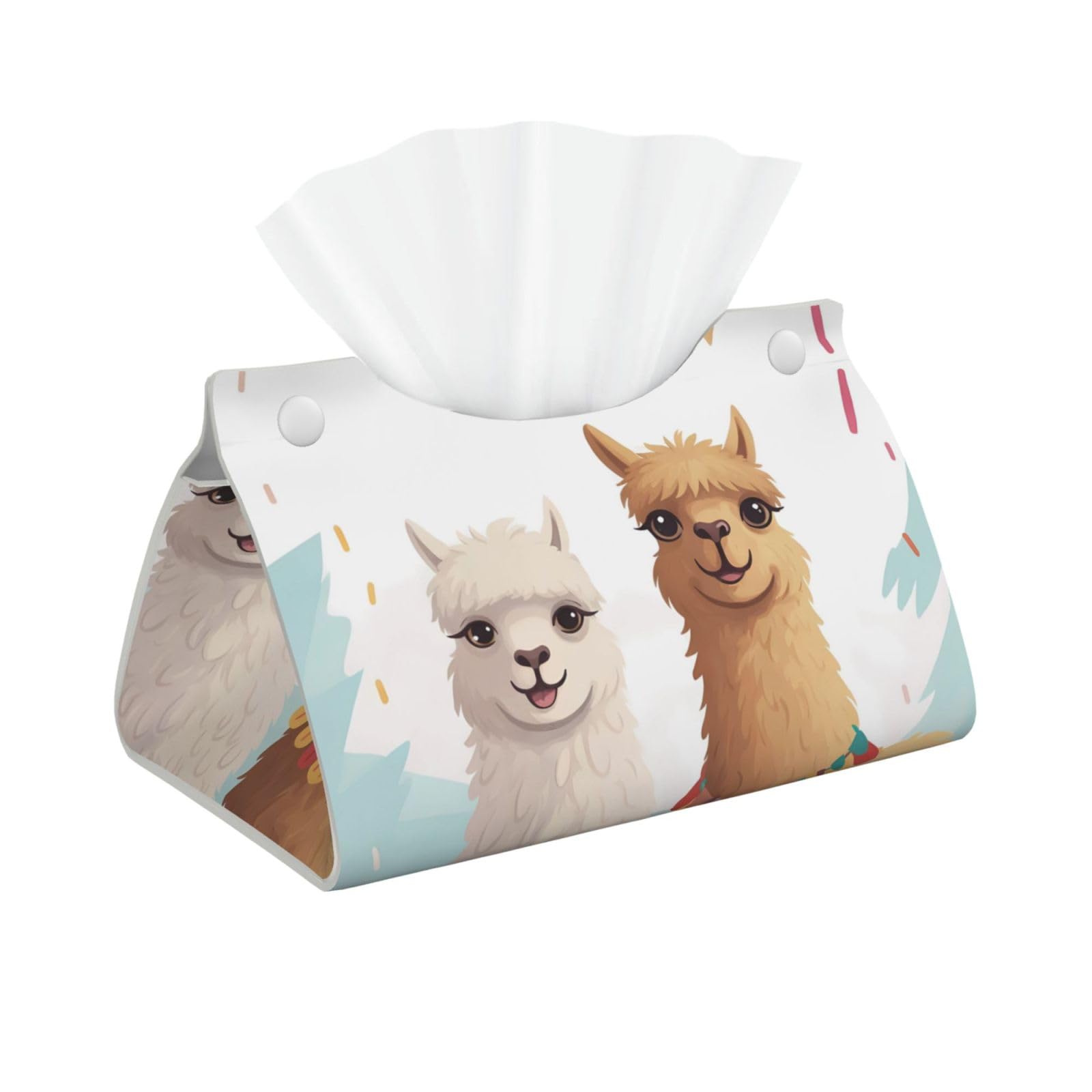 Llama Alpaca Long Tissue Box Cover Holder Home Decor Aesthetic 7.87'' x 5.12'' x 0.98''