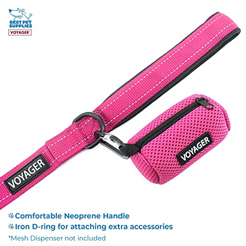 Image of Voyager Step-in Air All Weather Mesh Harness and Reflective 5 ft Dog Leash with Neoprene Handle for Small, Medium and Large Breed Puppies by Best Pet Supplies - Pink Trim, XL