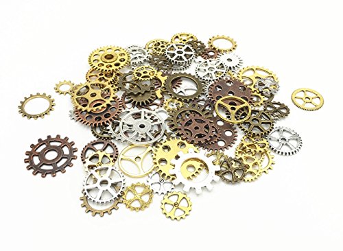 Alytimes 100 Gram Assorted Steampunk Jewelry Watch Parts Vintage Gears Wheels Cogs Jewellery Making Crafts Art