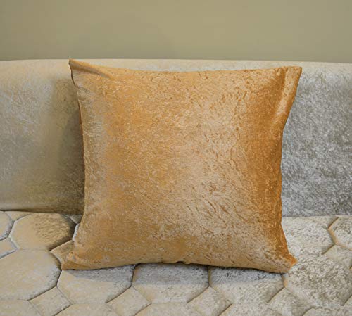 Image of Khooti Velvet 200 TC Cushion Cover Pack Of 1-8 inchX8 inch /20X20 Cm-Color-Copper Gold-Soft Pillow Covers Cushion Case For Sofa Bedroom Living room Chair Car