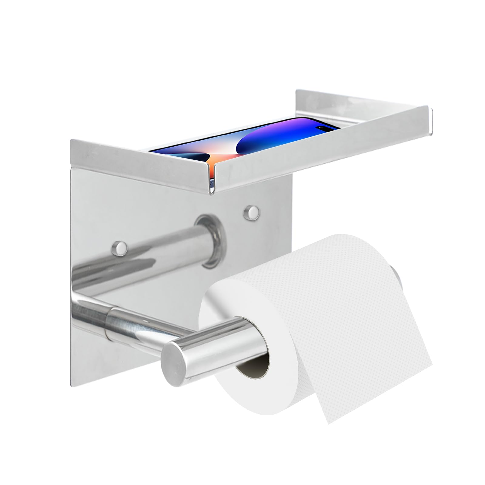 Porta Carta Igienica Yissvic Acciaio Inox 304 - Senza Foratura, Con Porta Cellulare - Foto 10