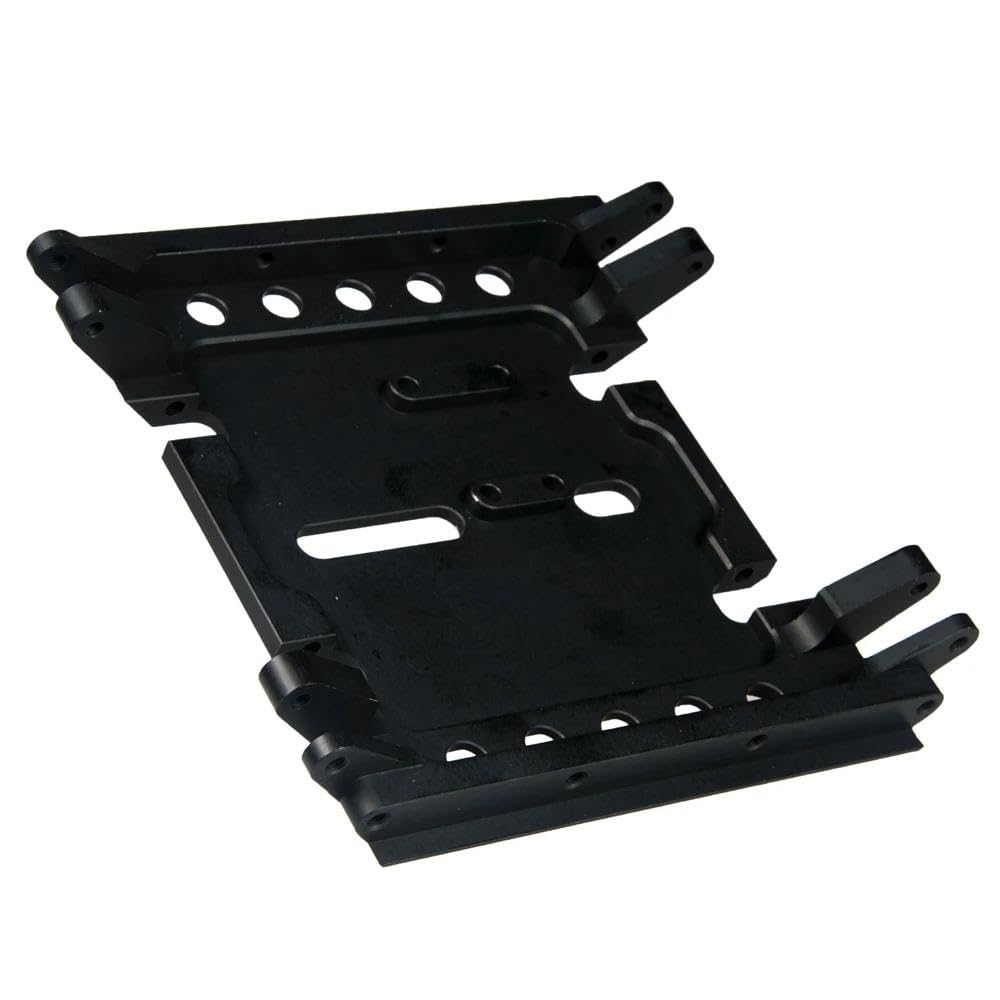 RC Crawler Center Gear Box Skid Plate 1/10 Escala de Aluminio Upgrade Part Compatible con el Coche de Crawl RC 1/10.(Black)