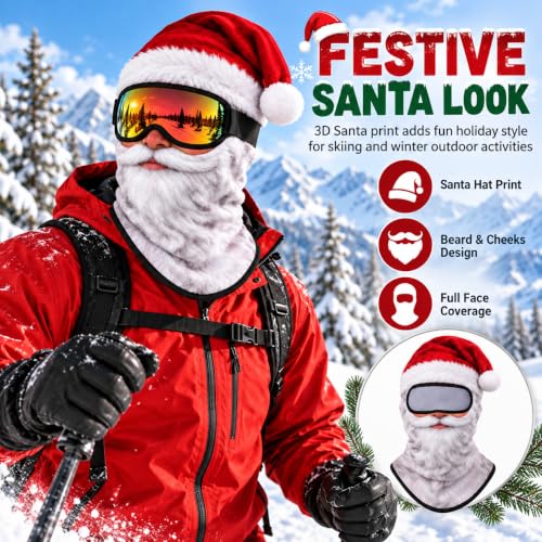 Santa Claus Balaclava Ski Mask, Christmas Full Face Cover，Santa Claus - image 4