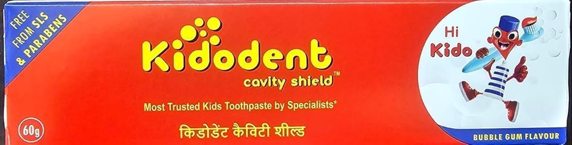 Kidodent Toothpaste for Kids - Cavity Shield Formula for Stronger Teeth & Fresh Breath | 60g, Pack of 1