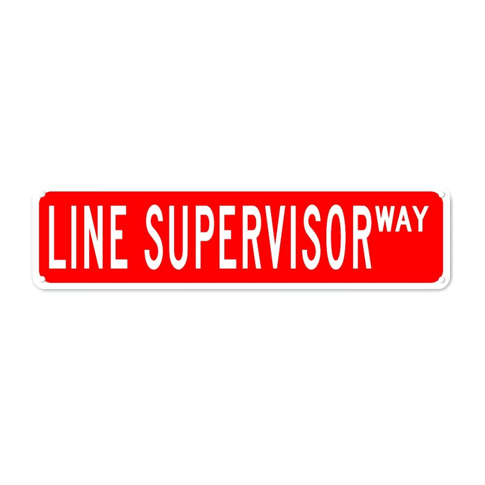 DTHNKL Metal Sign Line Supervisor Way Vintage Retro Tin Art Plaque Aluminum for Home Kitchen Garden Pub Club Decor 4x16 Inch
