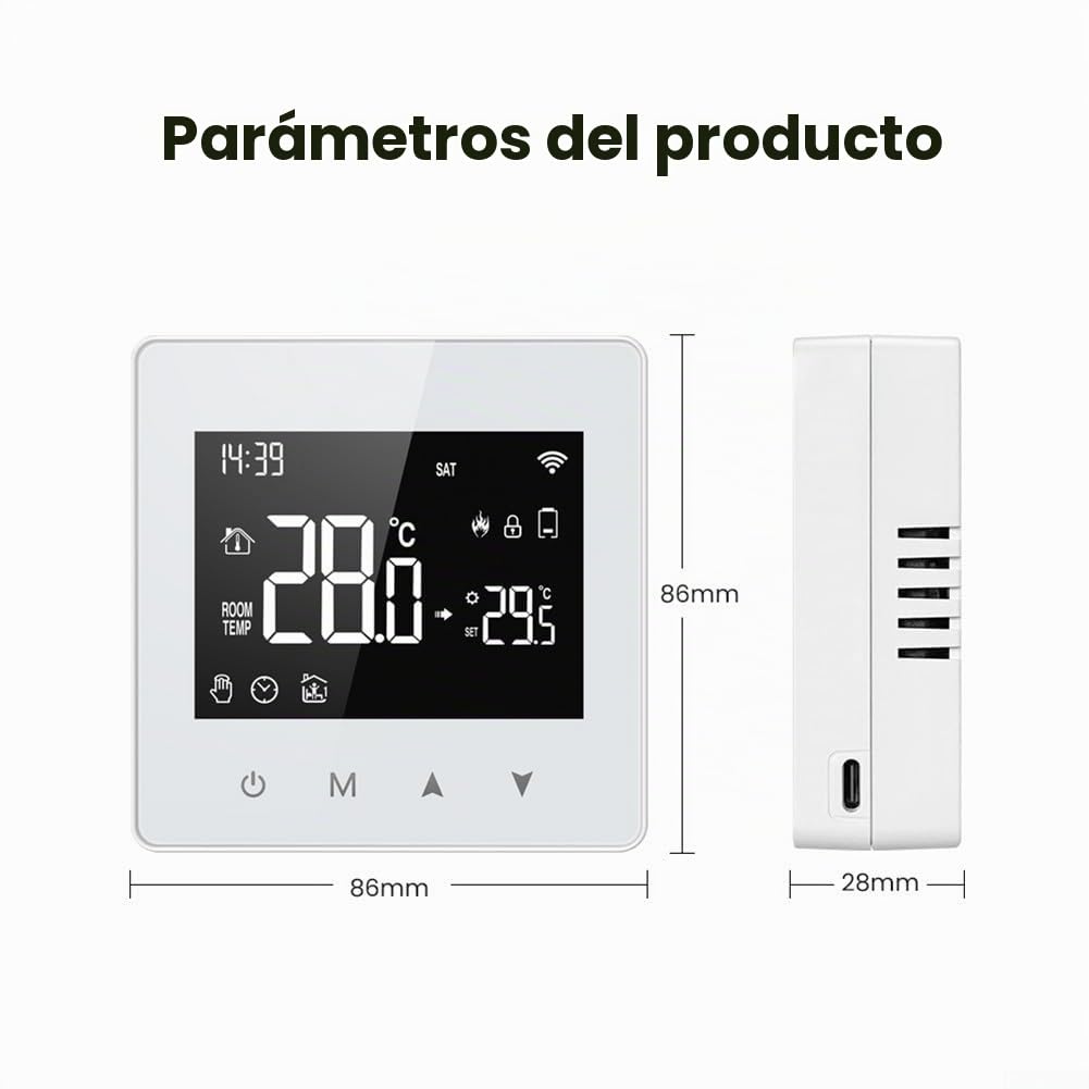 Termostato Inteligente WiFi para calefacción de Caldera de Gas, Controlador de Temperatura programable Tuya/Smart Life, Control Remoto, Ahorra energía y costos, Compatible con Alexa Google Assistant