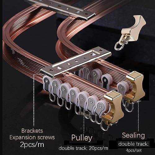 Heavy Duty Flexible Curtain Track - 5M (16.4Ft) Bendable Blue Curtain Rod for Easy Installation, Perfect for Home & Office Window Treatments, Innovative Design for Versatile Use