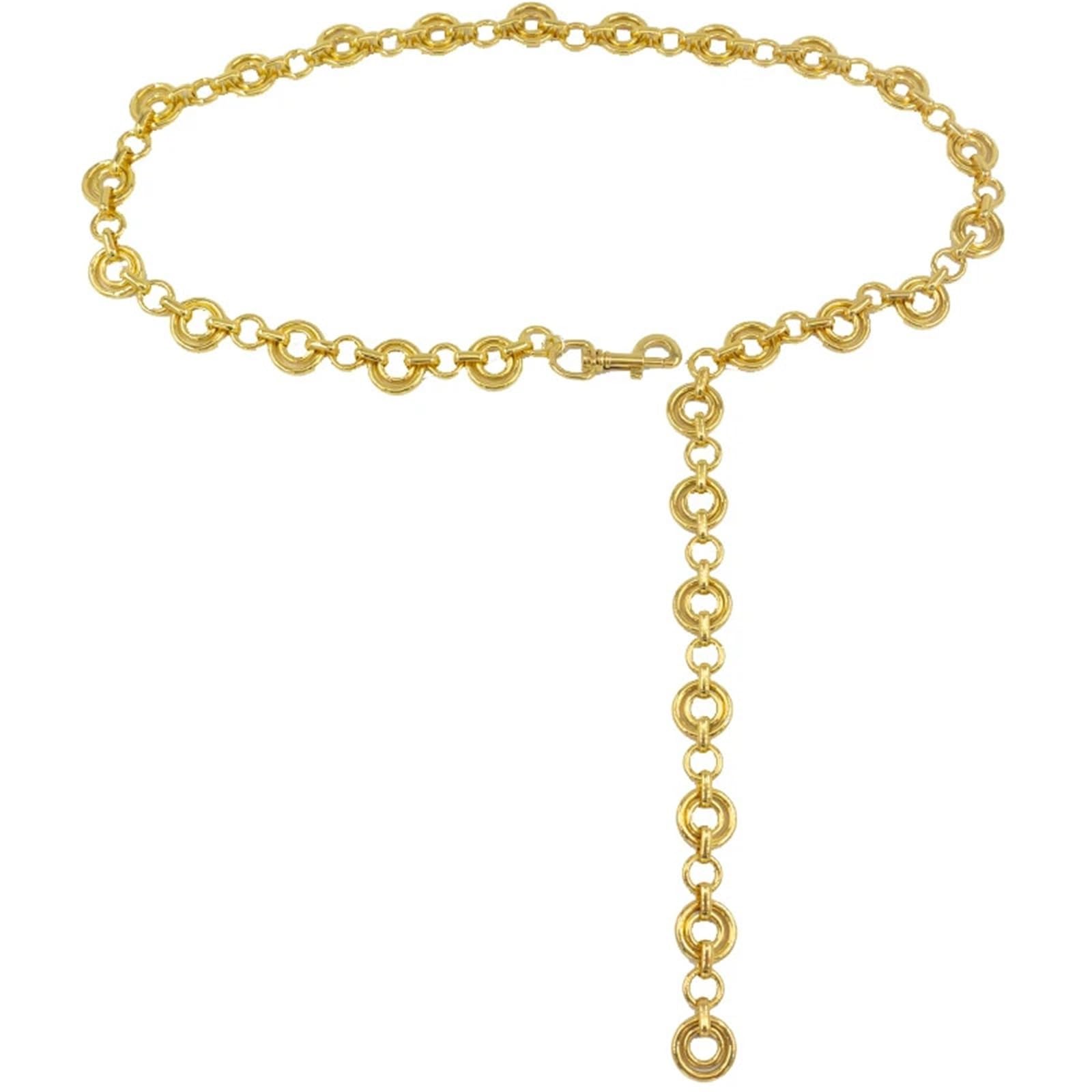 Cintura Catena Cintura decorativa con catena rotonda in ottone for donna, fibbia in metallo per Vestito