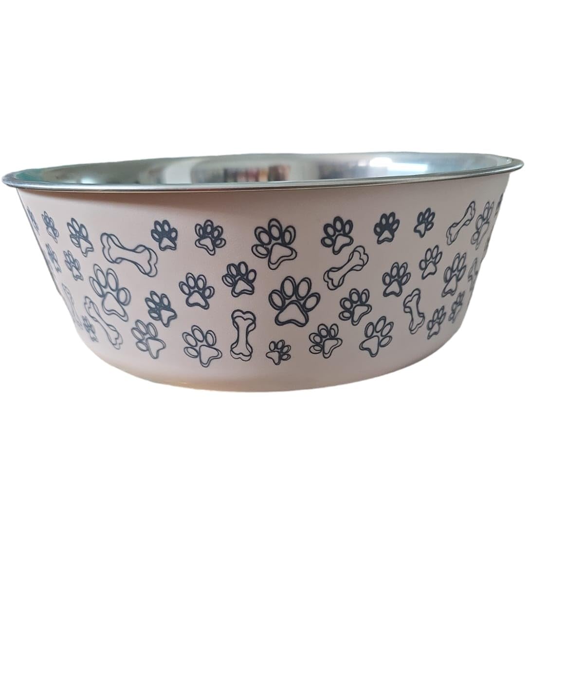 Heavy Dog Bowl | Dog Bowl Big | 100% Silicon Bonded Rubber Base | Stainless Steel | Dog Food Bowl | Feeding Bowl for Dogs | Cats | Pets | Large Size (Bubbles Off White) (B0CW6Q54L1) Amazon Price History, Amazon Price Tracker