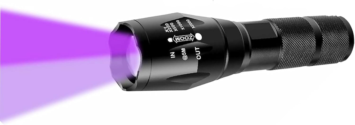 UV 365nm and 395nm Light Wood's lamp Blacklight, 2 in 1 Ultraviolet Flashlight for Detecting Pet Urine Stains, Curing Resin