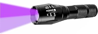 UV 365nm and 395nm Light Woods lamp Blacklight, 2 in 1 Ultraviolet Flashlight for Detecting Pet Urine Stains, Curing Resin