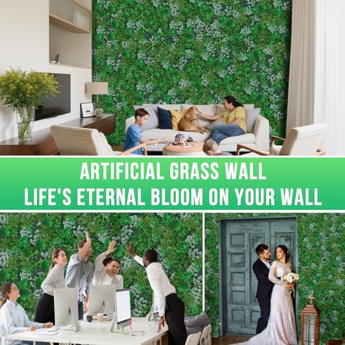 Artificial-Boxwood-Panels-Grass-Wall-Panels-12-Pack-20x20Privacy-Hedge-Fence-Screen-with-UV-ProtectionFake-Greenery-Backdrop-for-Indoor-Wedding-Decoration-and-Outdoor-Garden-Backyard Artificial Boxwood Panels Grass Wall Panels 12 Pack 20x20Privacy Hedge Fence Screen with UV ProtectionFake Greenery Backdrop for Indoor Wedding Decoration and Outdoor Garden Backyard