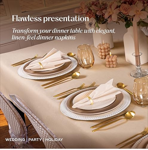 Image of 2000 Pack Disposable Hand Towels for Bathroom, Linen-Feel Guest Towels | Servietto 12x17 Inch Cloth-Like Napkins, Thick and Absorbent, Made in USA, White, for Kitchen, Wedding, Party or Event