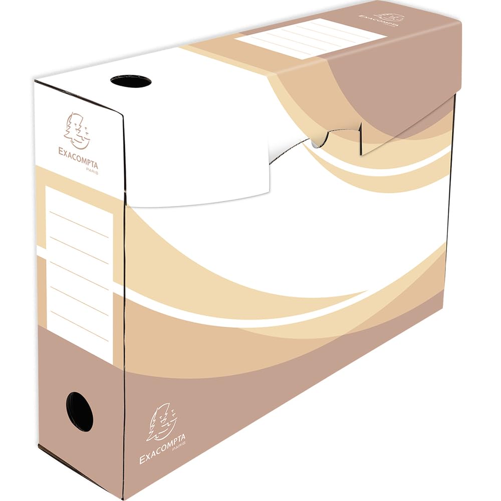 Exacompta 8 Confezioni da 5 Scatole Archivio Kraft A4 Dorso 80 mm Assortiti