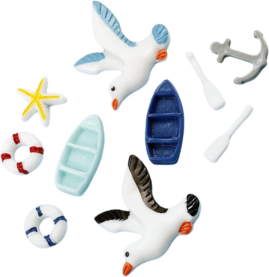 Miniature Mediterranean Sailboat Ornament Nautical Decor Resin Decor for Home