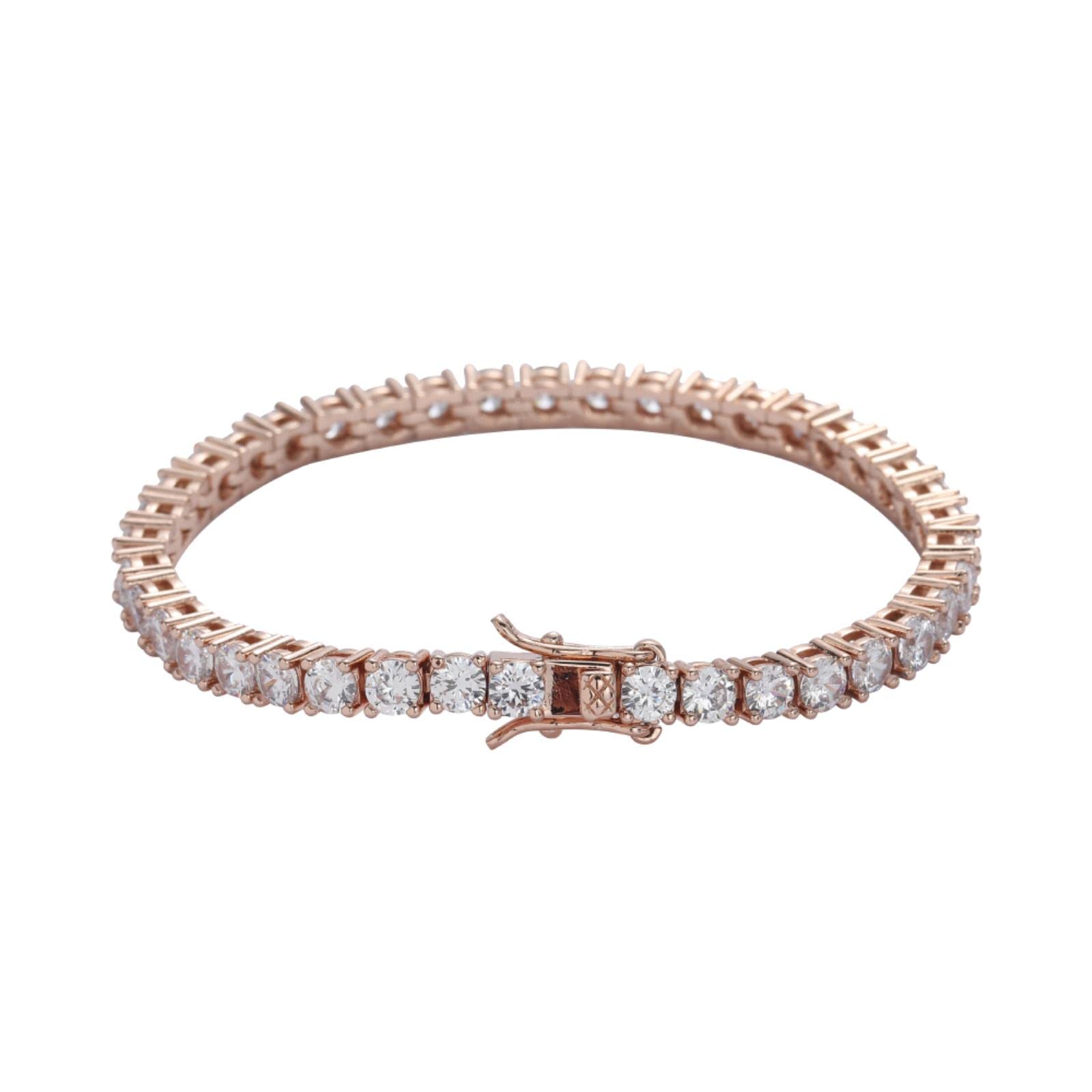 CMBSSTFC Messing-Tennis-Armband, CZ, Bling Bling, 1-reihiges Zirkonia-Armband für Damen und Herren, Iced Out-Schmuck