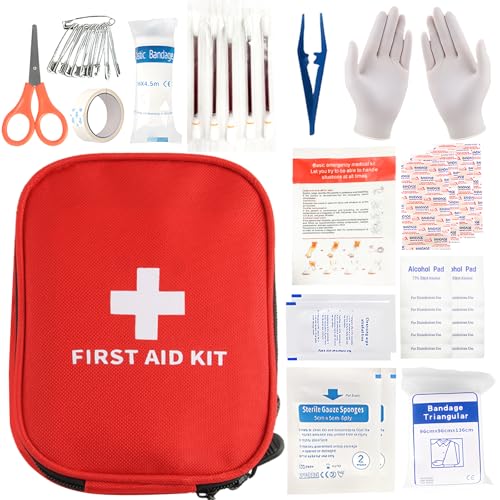 Botiquin de Primeros Auxilios 51 Piezas,dellyy Mini Kit Primeros Auxilios,Botiquin Casa,Botiquin Coche,Botiquin de Primeros Auxilios para Mochila y Acampar Senderismo Viaje