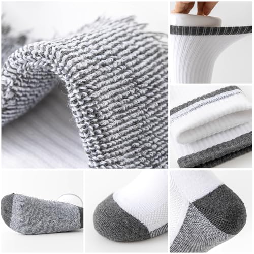JOYNÉE 8 Pairs Mens Breathable Athletic Crew Socks Arch Support Cushioned Socks for Hiking Sports Running,Sock Size:10-134