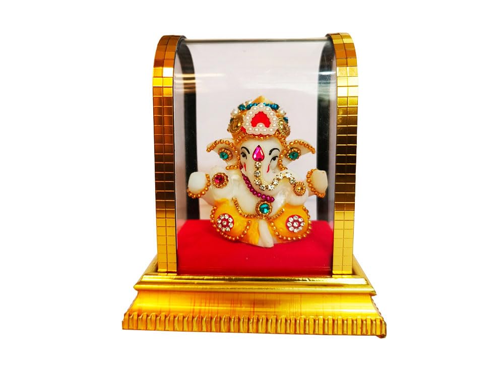 Sahishnu Online & Marketing Ganesha Car Decor, Ganesha Statue for Home/Car Decor,Mukut Ganesha Idol