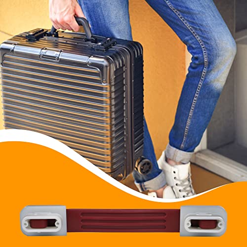 Image of Flexible Strap Suitcase Luggage Red B117 Replacement Handle with Screws 217mm