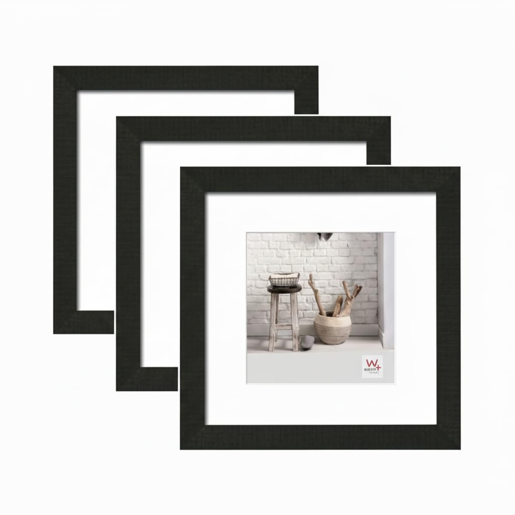 walther design Bilderrahmen schwarz 30x30 cm 3er Pack Home Holzrahmen HO330B3
