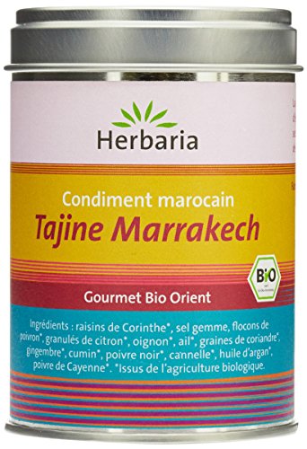 Herbaria Tajine Marrakech Preparation d’Epices pour Tajines Marocaines en Marmite Traditionnelle Boite gourmet bio orient - 100 g Cover
