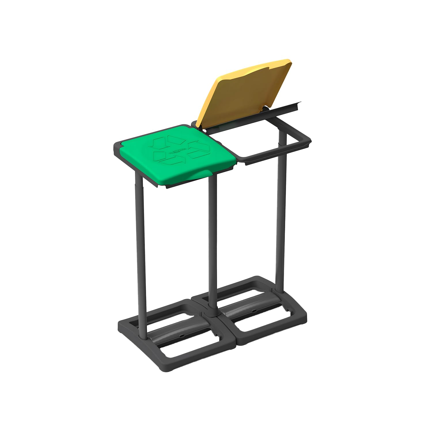 Avilia Portasacco Doppio Raccolta Differenziata - Resina PP Riciclata, 80-110L, Resistente alle Intemperie - Verde/Giallo - Made in Italy - Ideale per Esterni ed Interni