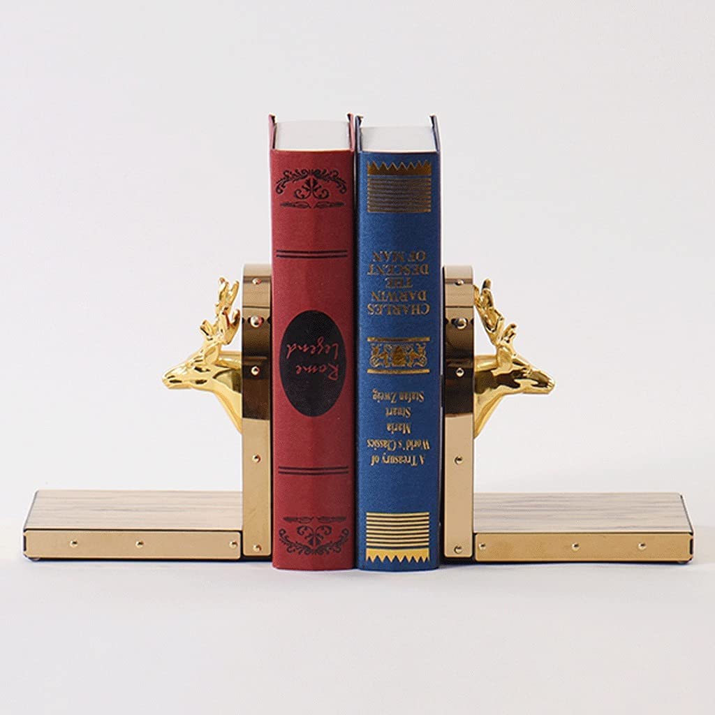 Buchstütze Buchstützen Praktische Personalisierte Niedliche aus Metall Hirschkopf Massivholz Senden Sie Freunden das Beste Geburtstagsgeschenk Bücherhalter