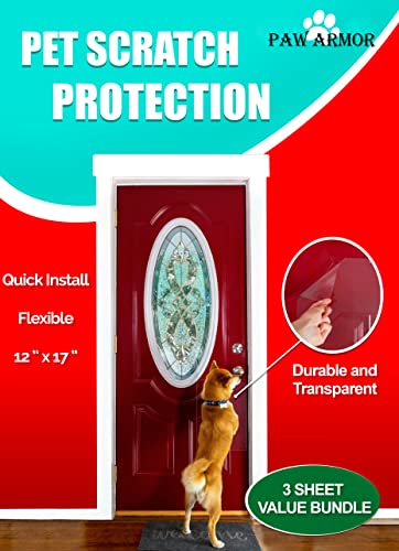 PAW ARMOR 3 Pack Scratch Pad for Dogs - Extra Strong Dog Scratch Pad for Nails - Clear Door Protector from Dog Scratching - Durable Door Scratch Protector Dog - Screen Door Protector for Dogs PAW ARMOR 3 Pack Scratch Pad for Dogs - Extra Strong Dog Scratch Pad for Nails - Clear Door Protector from Dog Scratching - Durable Door Scratch Protector Dog - Screen Door Protector for Dogs