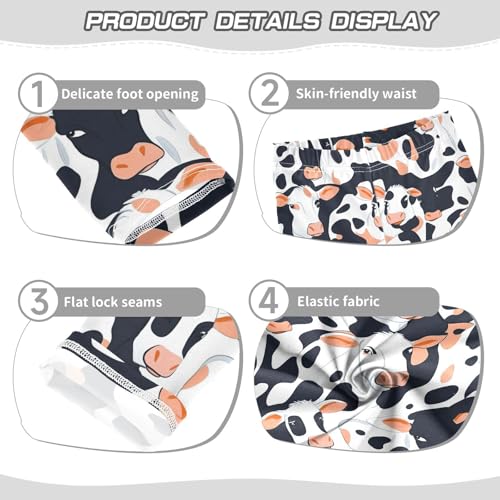 Black White Skin Cow Print Girls Casual Leggings for Kids Printed Long Pant Bottoms Stretch and Soft3
