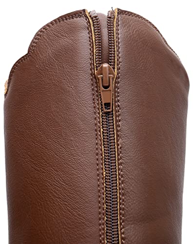 Apakowa Girls Cowgirl Boots Unisex-Child Mid Calf Toddler Cowboy Boot Little Big Kids Boys Western Riding Shoes (Toddler/Little Kid/Big Kid)4