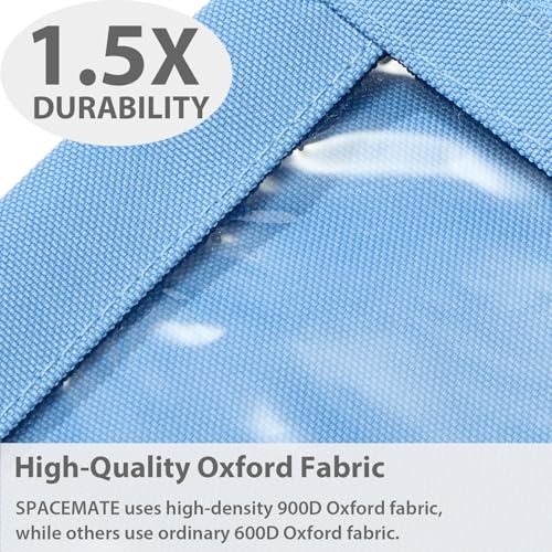 Image of SPACEMATE 2 Pack Pencil Pouch for 3 Ring Binder, Clear 3-Hole Zipper Case | Metal Grommets, School Supplies Organizer for Girls, Boys & Kids, Preppy Aesthetic Style, 1 Pack, Cornflower Blue