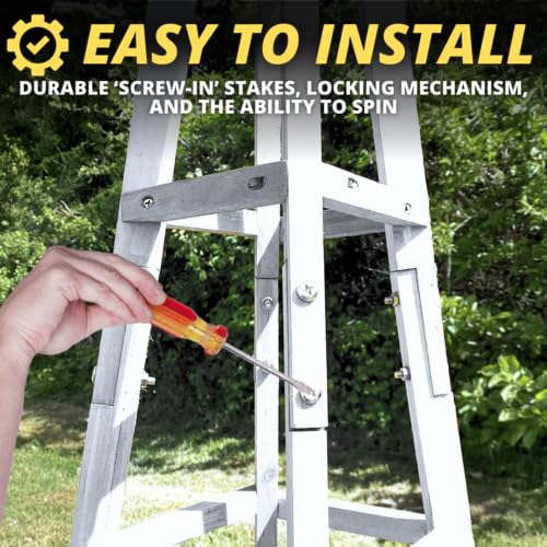 Garden Mile® Großer Garten-Obelisken-Bogen – 1,9 m robuster Holz-Pflanzkäfig – freistehende Pyramidenstruktur für Rosen, Kletterpflanzen, Outdoor-Dekoration, Gartengeschenke und Tomatenkäfig