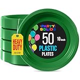 Exquisite Party Solids Green Plastic Plates For Party Supplies 10