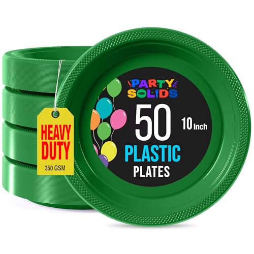 Exquisite Party Solids Green Plastic Plates For Party Supplies 10
