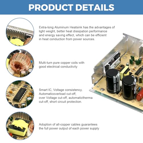Image of 24V 10A 240W Power Supply AC /DC Adapter Universal Regulated Switching AC 110-220V to DC 24 Volt 10 Amp Converter Transformer LED Driver for LED Strip Light CCTV Camera
