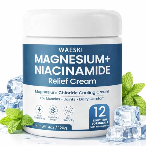 Image of Magnesium Niacinamide Relief Cream - Magnesium Cream for Joints, Leg, Foot, 12 Ingredients for Relief, Fast Acting Cooling Formula, Lightweight, Non-greasy (1)