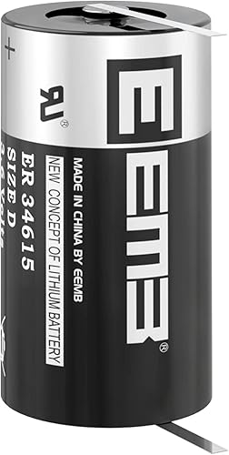 EEMB ER34615 - Baterías de celda D de 3.6 V, batería de litio de 19 Ah Li-SOCL no recargable con pestañas LS-33600 SB-D02 XL-205F para máquina