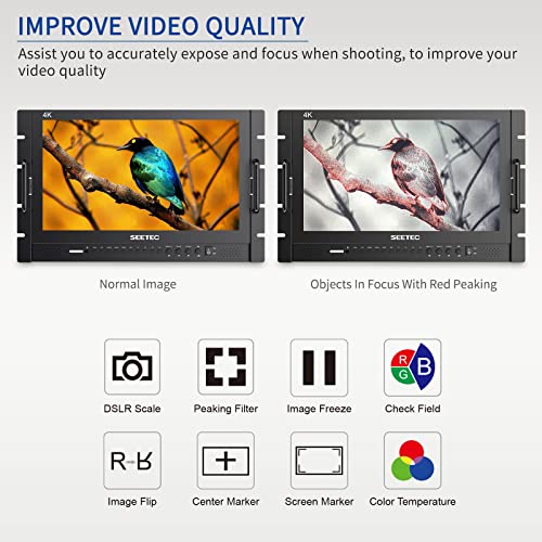 Image of P173-9HSD-RM 17.3 inch 7RU Rack Mount Broadcast LCD Director Monitor with 3G SDI HDMI YPbPr Input and Output Full HD 1920x1080
