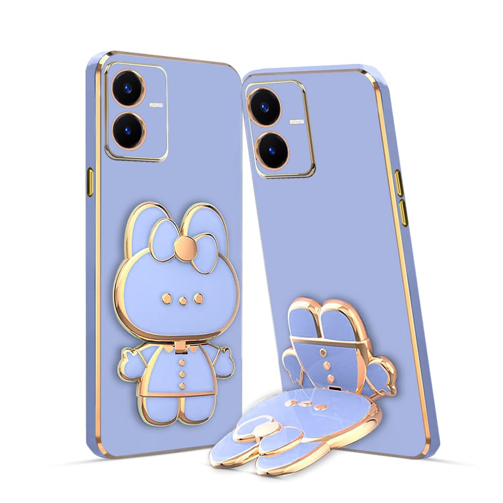 KARWAN Silicone ? 3D Cat Back Cases And Covers Compatible For Vivo Y22 Kitty Cat Back Cover Case With Stand And Mirror | Camera Protection | Anti-Slip | Folding Stand - Blue (B0CCDTXYGQ) Amazon Price History, Amazon Price Tracker