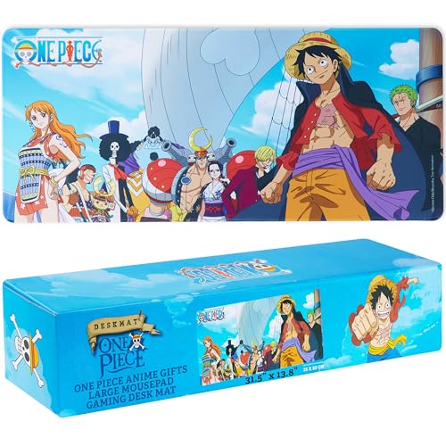 One Piece Gaming Desk Mat for Teens Adults 31.5 x 13.8 Non-Slip Surface Anime Mouse Pad Desk Decor Gaming Mousepad Gifts for Gamers (Multi One Piece)