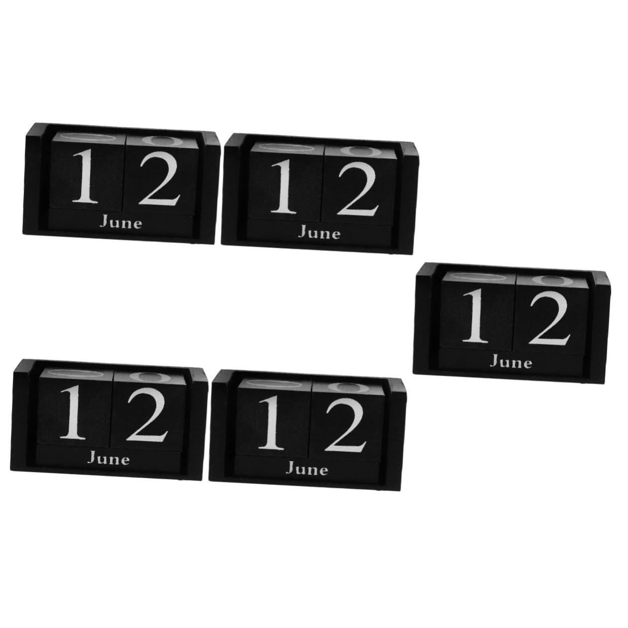 SEWACC 5St Kalender aus Holzblöcken bürodeko büro dekoration schreibtischkalender Büro Bürobedarf eleganter Holz für den Haushalt hölzern Black