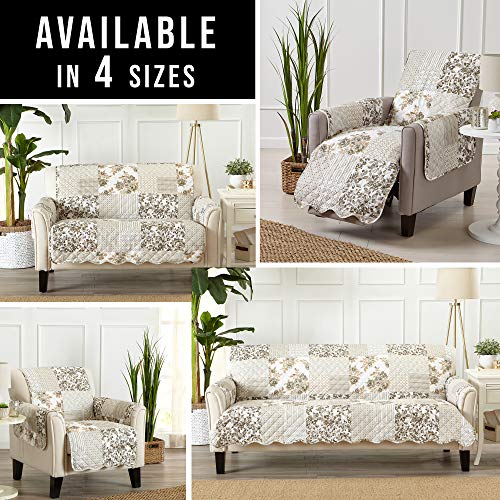 Great Bay Home GB35725-CA Patchwork Scalloped Printed Furniture Protector Stain Resistant Sofa Cover thumb #6