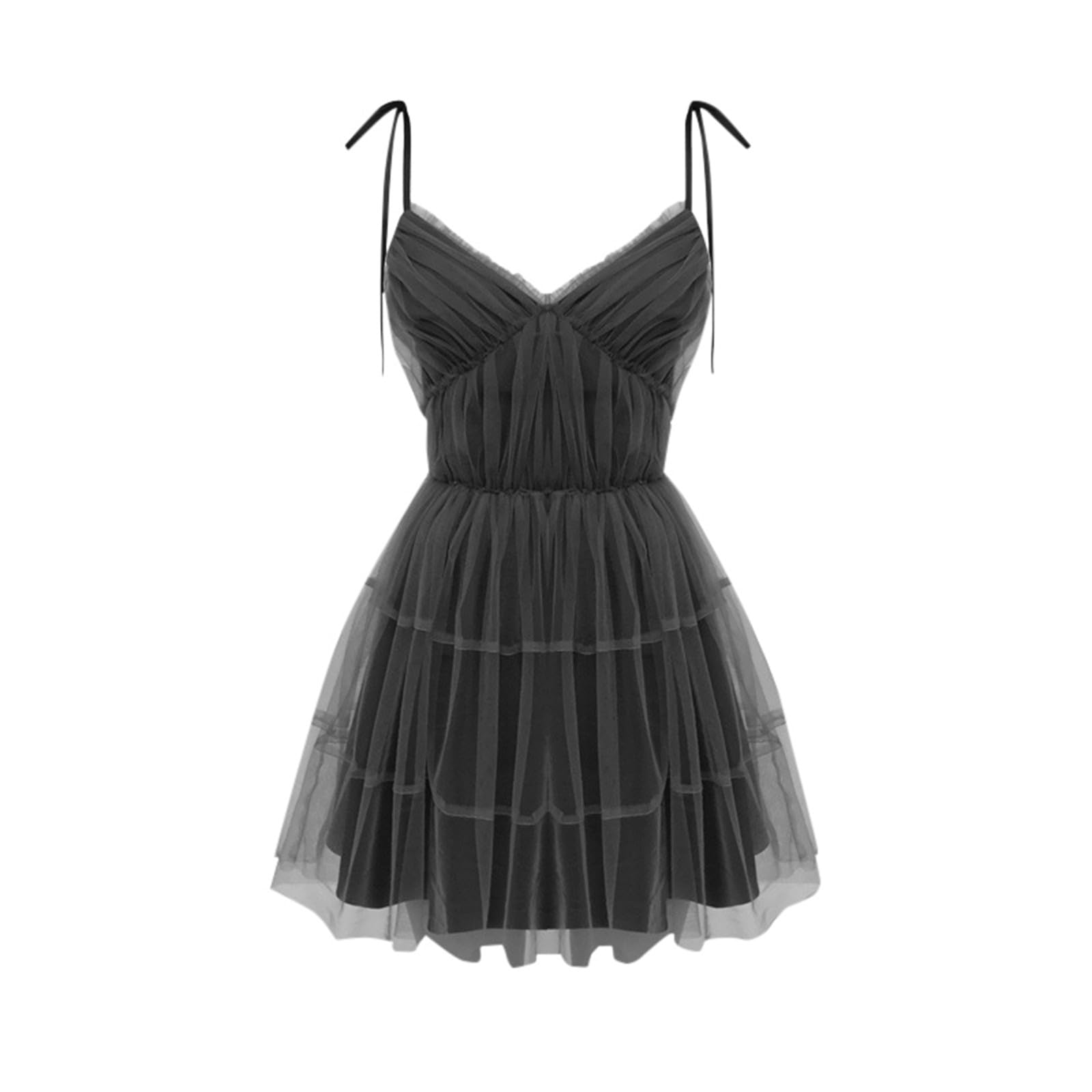 2026 Noire Coupe ajustée col en V Bretelles Spaghetti pour Femme Jupe Courte élégante stylée Tenue décontractée Parfaite pour soirée