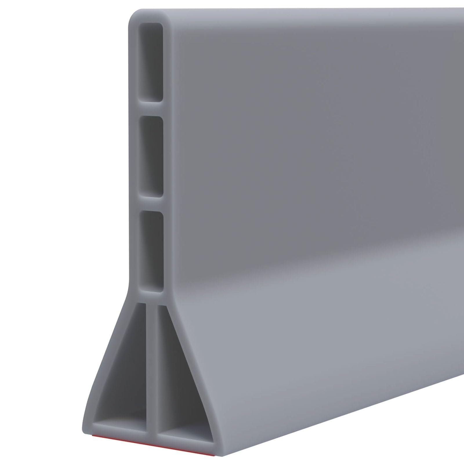Frzxbkw Gray 5Cm/6.5Cm/10Cm High Shower Threshold Water Dam, 78.7 Inch Collapsible Self-Adhesive Shower Water Barrier, Water Stopper For Wet And Dry Separation Bathroom And Kitchen(,Height: 100Mm)