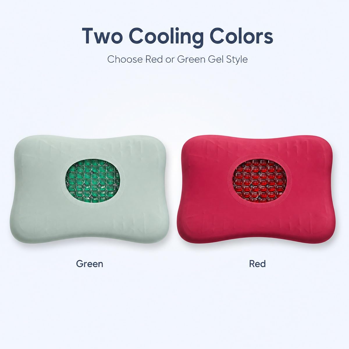 Cuscino Cervicale Ergonomico per Dormire in Gel Rinfrescante 60x40x10 cm | Guanciale Letto Traspirante con Federa Lavabile, Supporto Collo e Spalle per Fianco, per l'uso in casa.(Red)